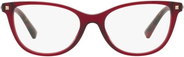 Valentino VA3069-5115 Eyeglass Frame TRANSPARENT RED w/DEMO LENS 52mm-2