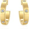 Love Earrings for Women Hoop Earrings Stainless Steel Earrings with Cubic Zirconia Stones Earrings Birthday Jewelry Christmas Gifts for Women Her-0